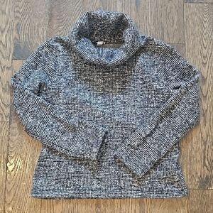 J. Crew Black and White Cowl Neck Sweater